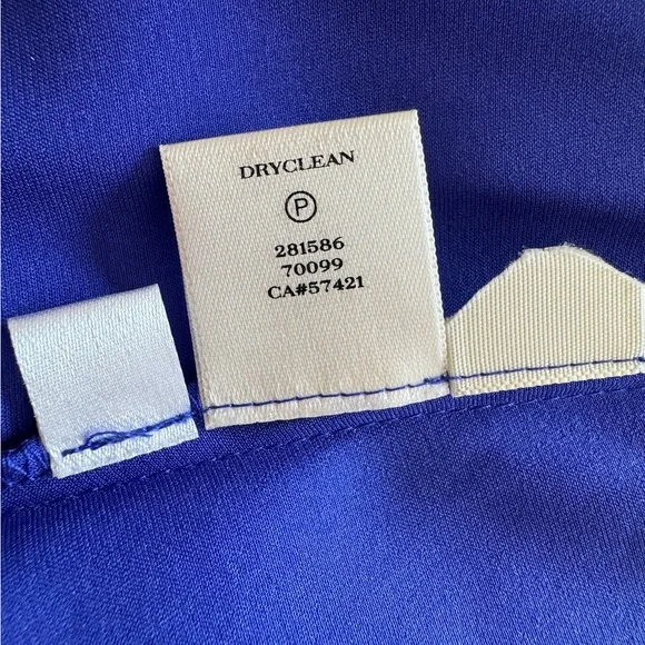 Bright Silk Blue Collared Blouse - Picture 5 of 7